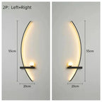 Modern LED Wall Lamp – Minimalist Art Design for Bedroom, Living Room, and Bathroom, Gold/Black